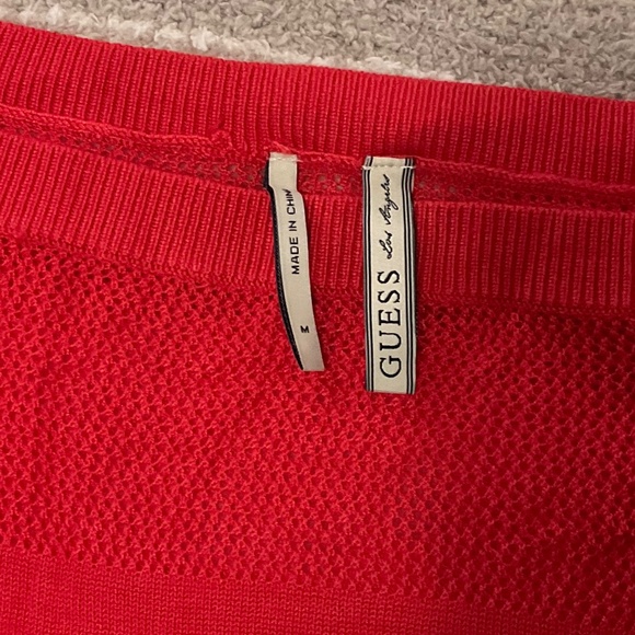 Guess Bright Red Sweater Shirt Size M - Picture 5 of 9